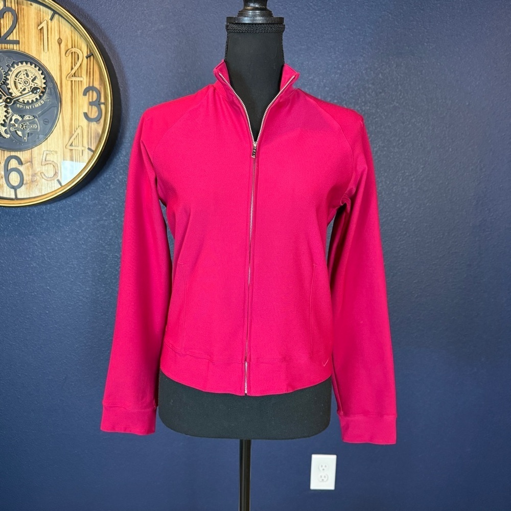Nike Raspberry Red Dri-Fit Zip-Up Track Jacket | Size Small - Picture 1 of 9